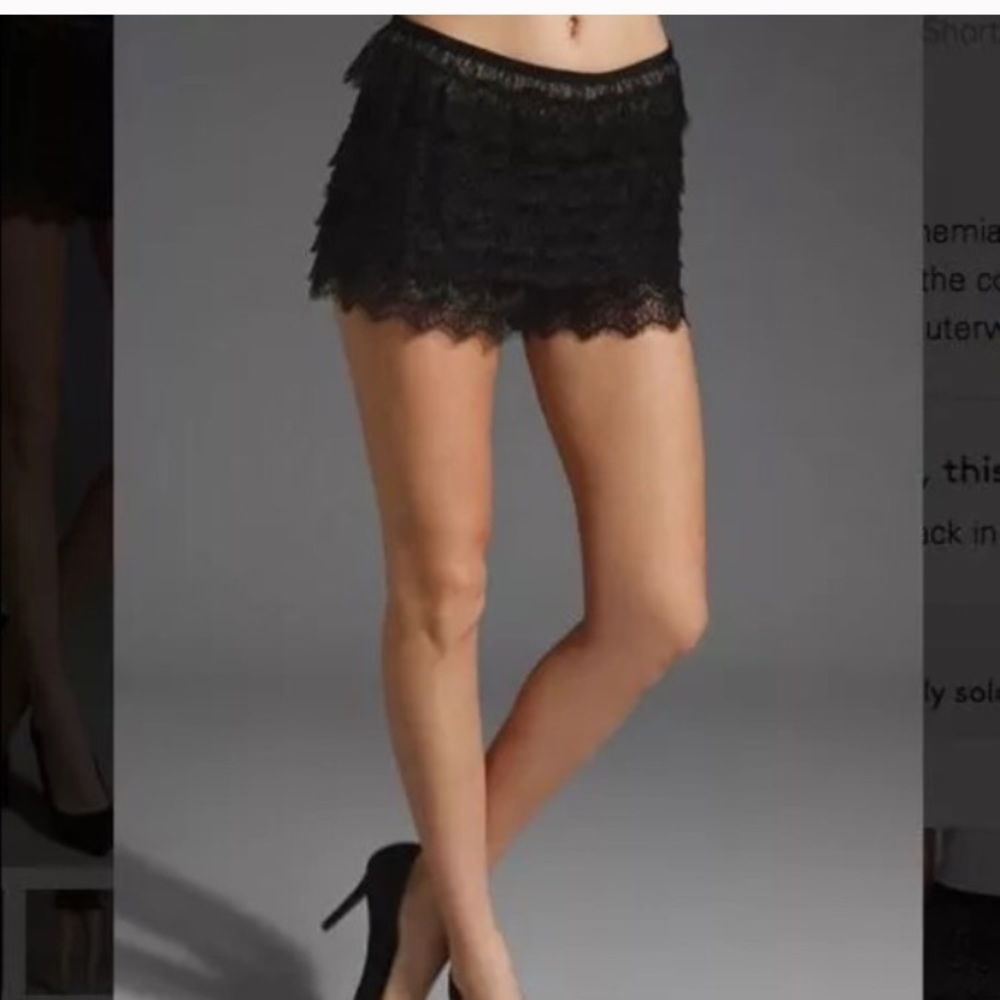 Haute hippie black lace shorts